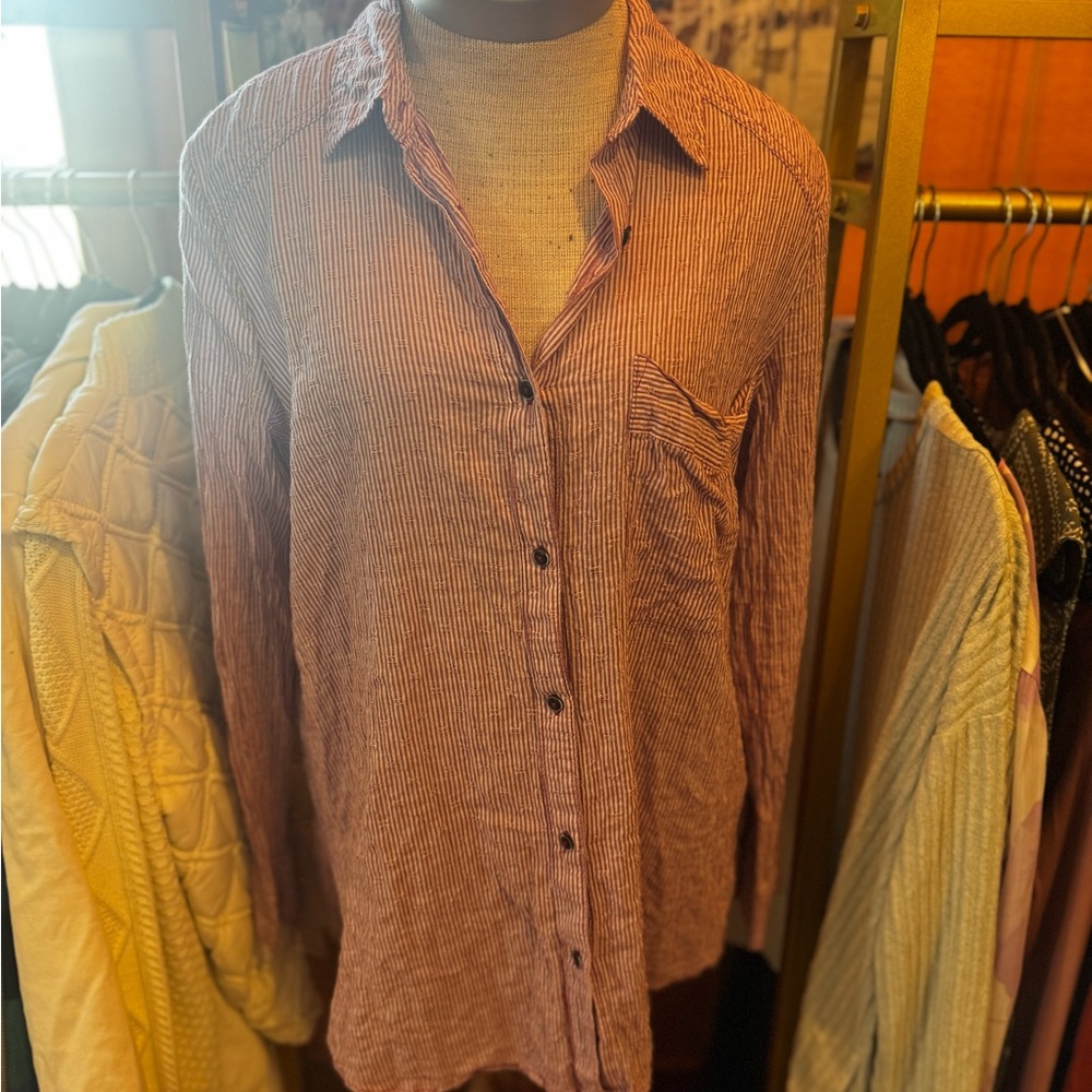 Free People Pink Striped Top - Picture 2 of 4